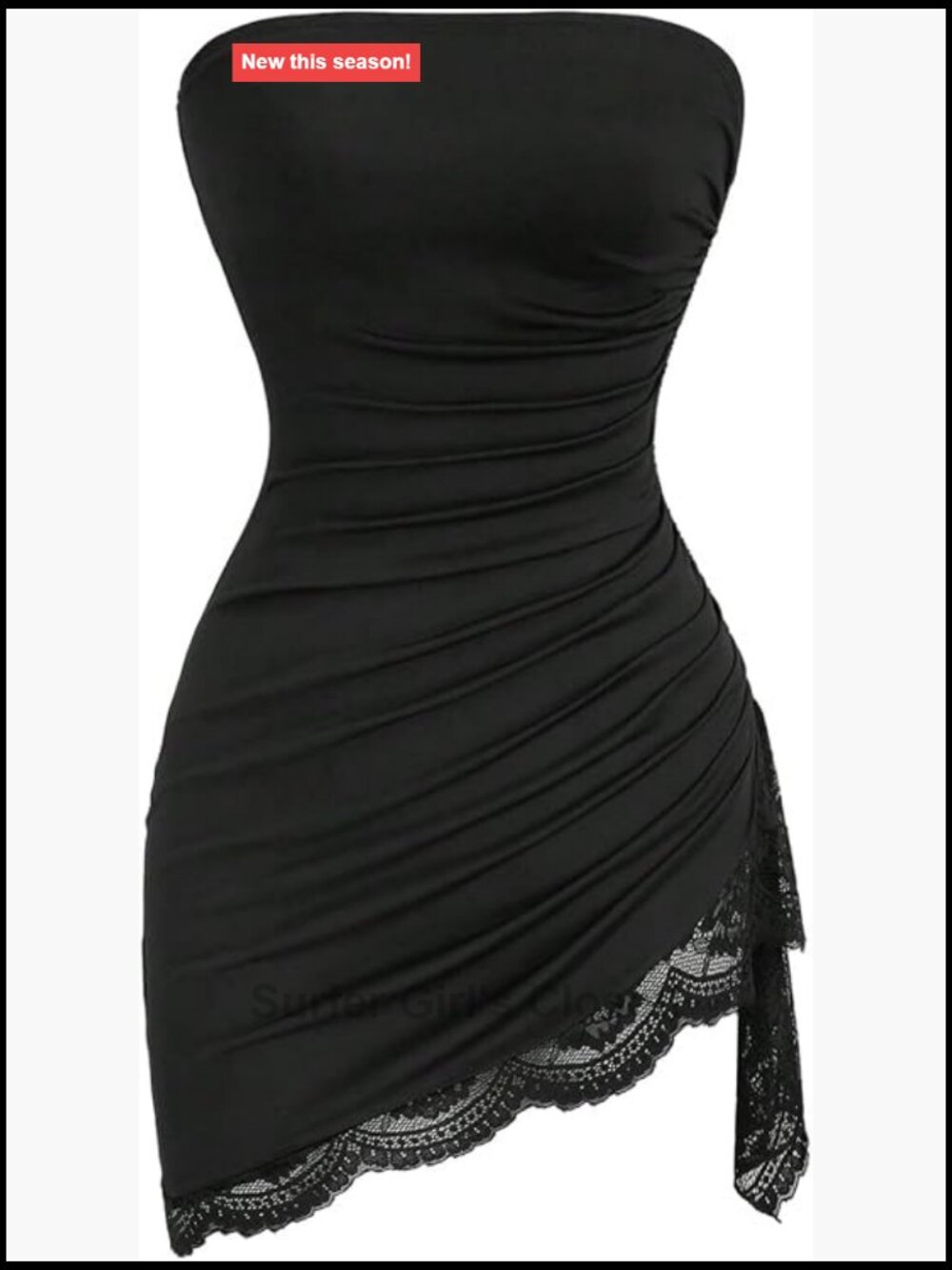Strapless Lace Bodycon Mini Dress Sleeveless Club Party Prom